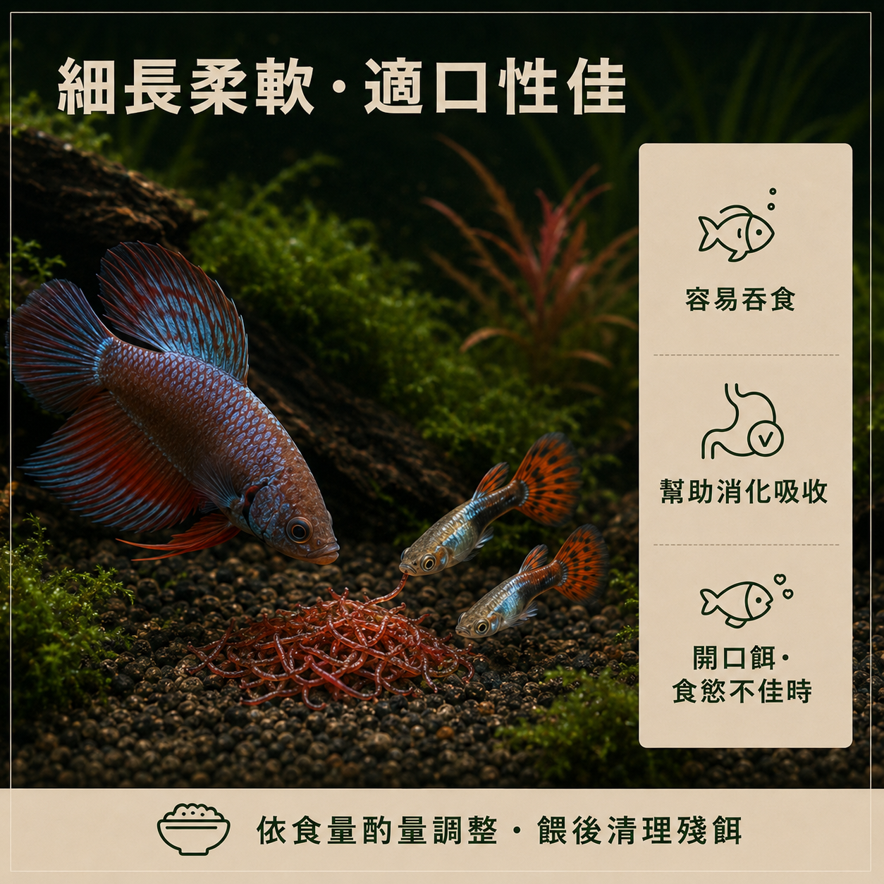 冷凍絲蚯蚓 Tubifex｜觀賞魚・幼魚天然冷凍生物餌料 商品介紹