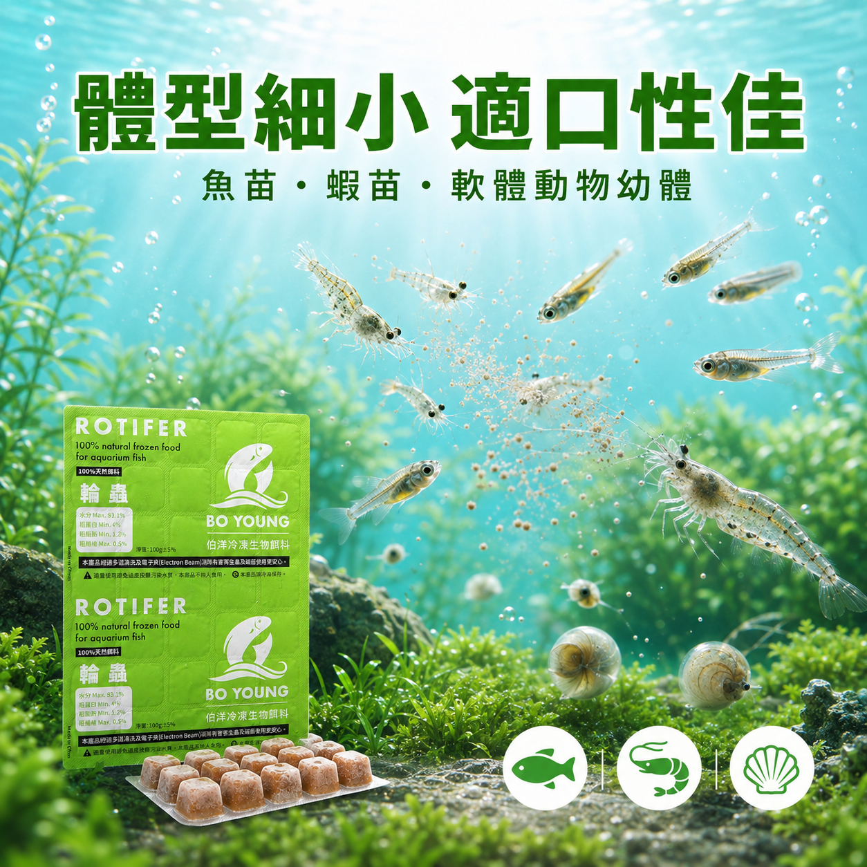 冷凍輪蟲｜魚苗・稚魚天然冷凍生物餌料 商品介紹